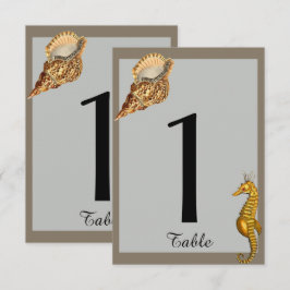 Antika Havsdjur Strand Bröllop Bordnummer Inbjudningar