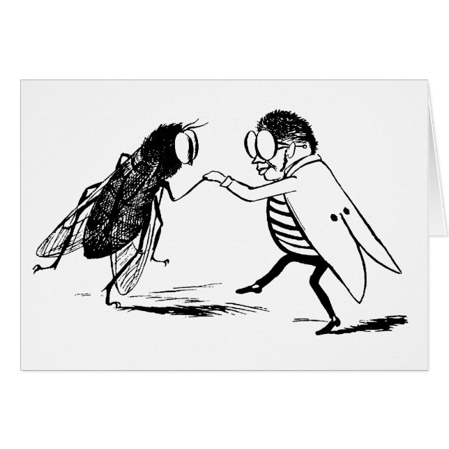 Antika insekter dansar; fluga hälsningskort (Framsidan Horizontal)