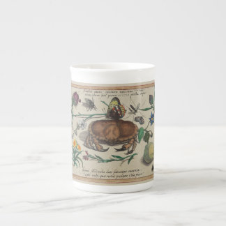 Antika Joris Hoefnagel prints1500 insektblommor Benporslin Mugg