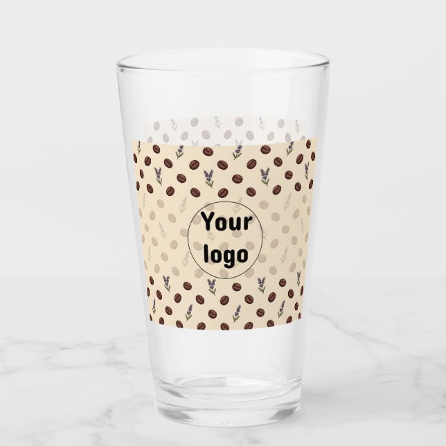 Antika kaffebönor och lavendel Sömlöst Mönster Glaskopp (Framsida)