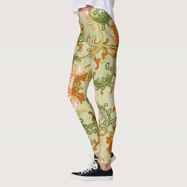 Antika kinesiska prydnader Jones blommor Leggings (Vänster)