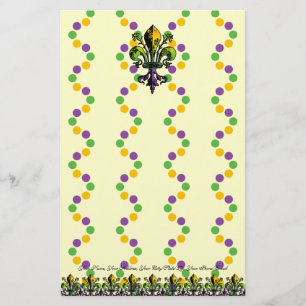 Antika Mardi Gras Fleur Brevpapper