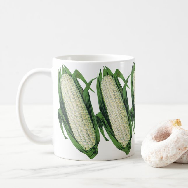Antika matgrönsaker Vitt majs på kolven Kaffemugg (Med munk)