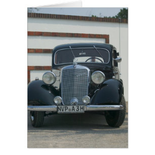 antika mercedes hälsningskort