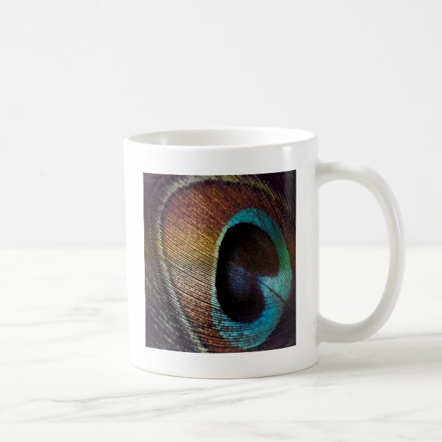 Antika nyanser Påfågel Fjäderöga Kaffemugg (Höger)