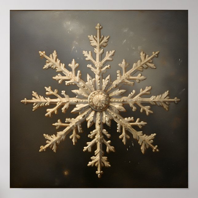 antika oljemålningar av snöflake poster (Framsidan)