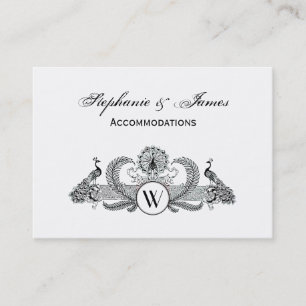 Antika påfåglar med monogram visitkort