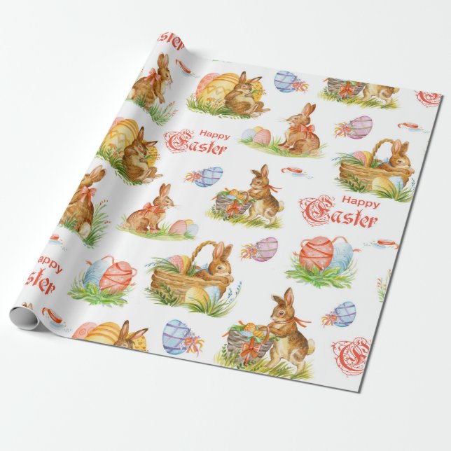 Antika påskharskorgar presentpapper (Utrullad)