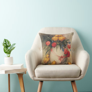 Antika påskungar, Ägg med röda tulpanblommor Kudde
