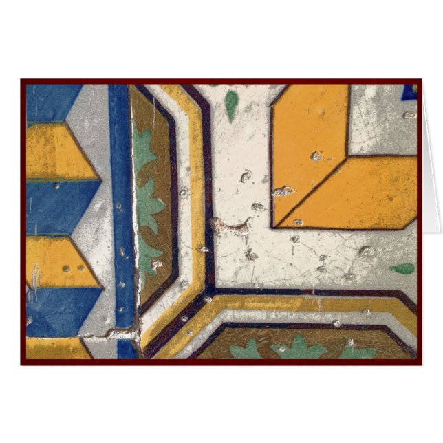 Antika portugisiska tegelplattor hälsningskort (Framsidan Horizontal)