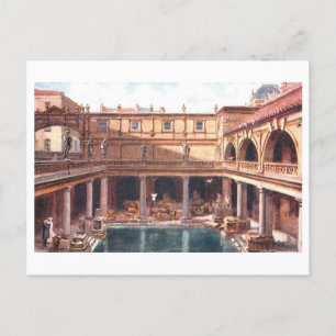 Antika romerska bad, Bath, England Vykort
