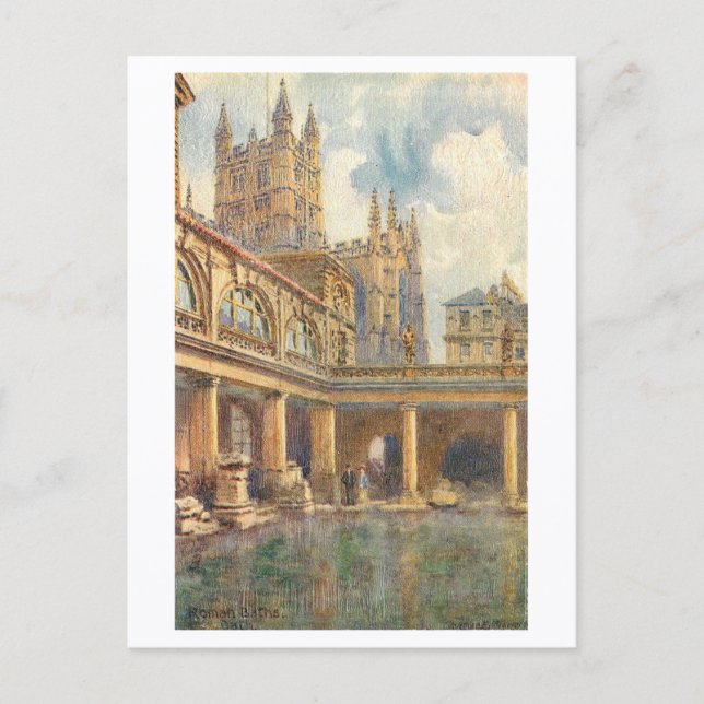 Antika romerska bad, Bath, England Vykort (Framsida)