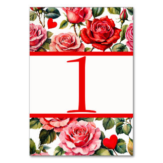 Antika Rosor och Hjärtan Bordskort