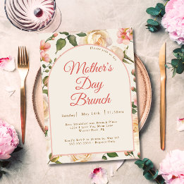Antika rosor Rosa blommor Morsdagsbrunch Inbjudningar