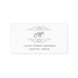 Antika Silver Flourish Monogram Adressetiketter