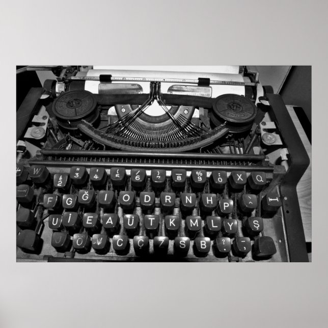 antika skrivmaskiner som används i korrespondens60 poster (Framsidan)