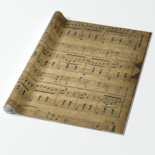 Antika slående in papper rulle för musiklakanstil presentpapper