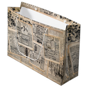 Antika tidningsannonsblad decoupage