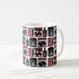 Antika toalettartiklar och kosmetika mönster kaffemugg