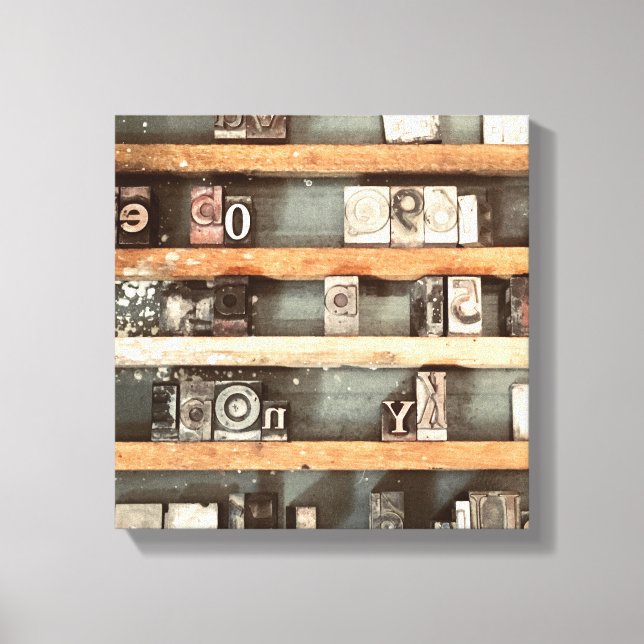 antika tryckblock frimärke canvastryck (Framsida)