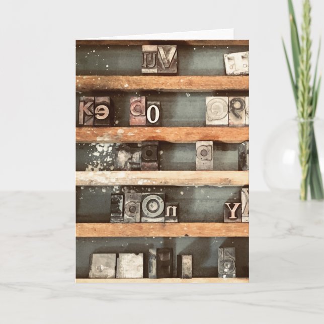 antika tryckblock frimärke helgkort (Framsida)