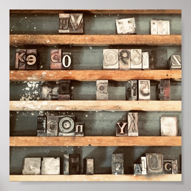 antika tryckblock frimärke poster (Framsidan)