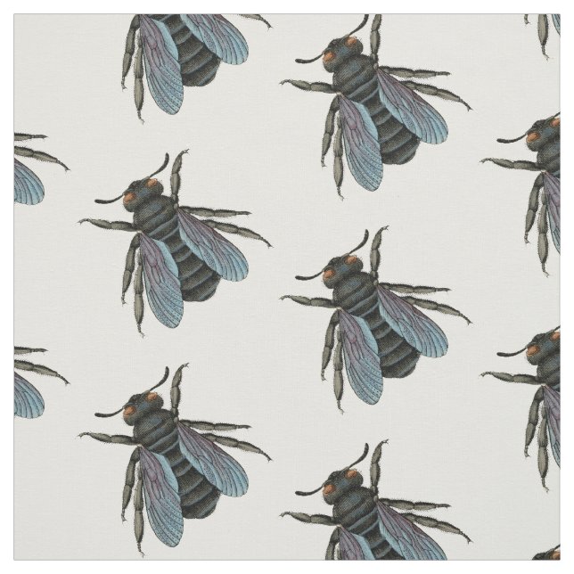 antika typografiska vintagar, färgstarka bin tyg (Provkarta)