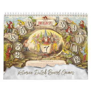 Antika viktorianska holländska sällskapsspel kalender
