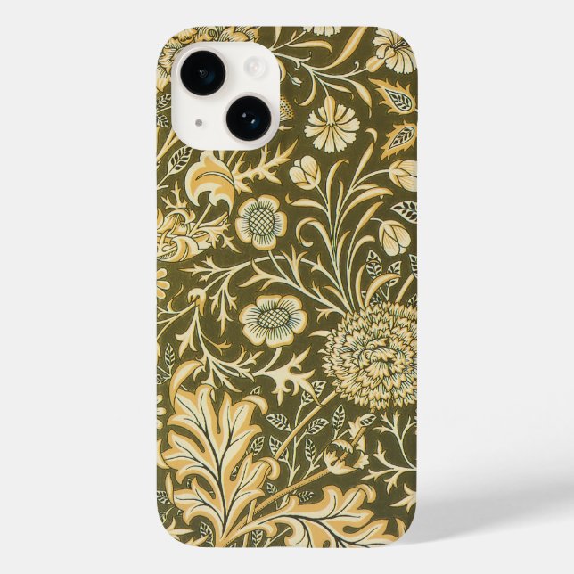 Antika viktorianska William Morris trädgårdsblommo (Baksida)
