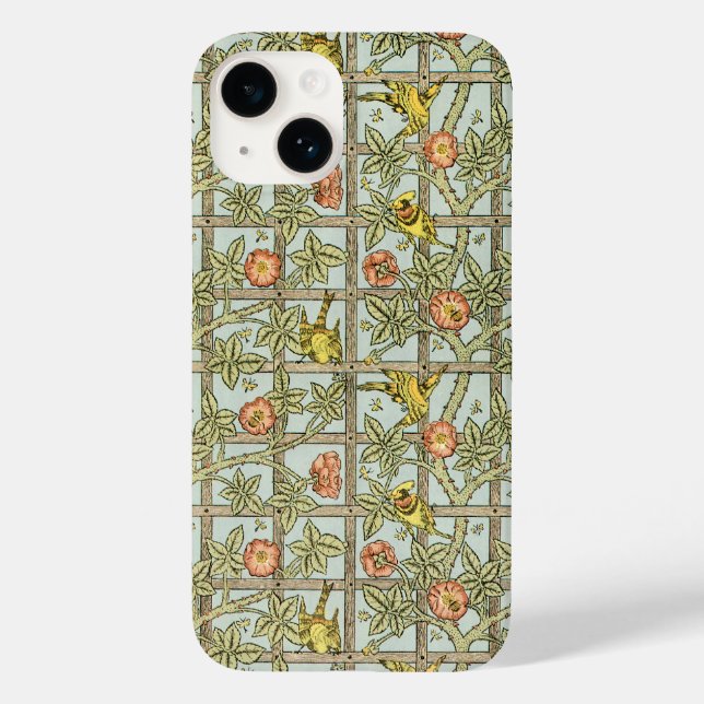 Antika viktorianska William Morris-trädgårdsblommo (Baksida)