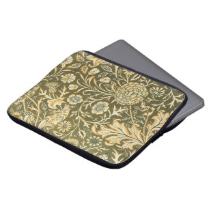 Antika viktorianska William Morris trädgårdsblommo Laptop Fodral