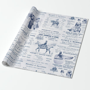 Antika vintage-efemäriska damridannonser presentpapper