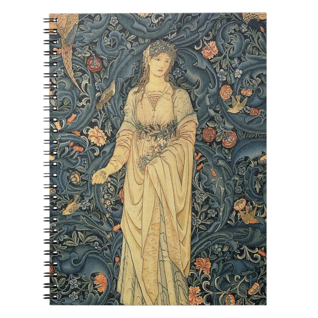 Antika William Morris floror Anteckningsbok Med Spiral (Framsidan)