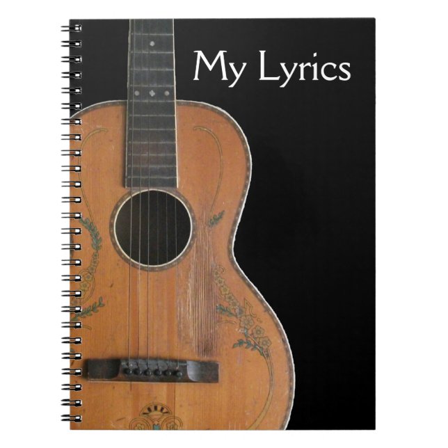 Antikaakustisk guitar-anteckningsbok anteckningsbok med spiral (Framsidan)
