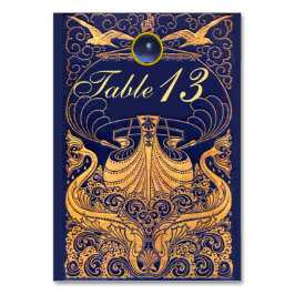 Antikafartyg,delfiner,Guld,marinblå sjömil Bordsnummer