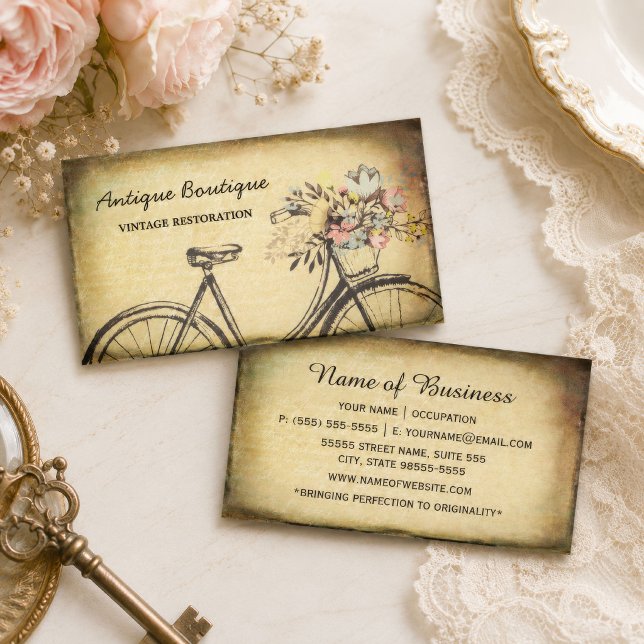 Antikaffär Vintage Cykel Visitkort (Antique Shop Vintage Bicycle Business Card
)