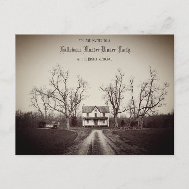 Antikahemlig anpassningsbar Halloween-inbjudan Vykort (Framsida)