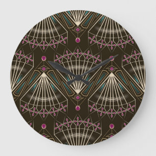 Antikakonst deco, geometrisk mönster stor klocka