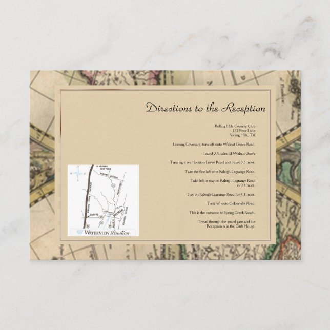 Antikalade riktningar för den gamla världskartan B Tilläggskort (Framsida)