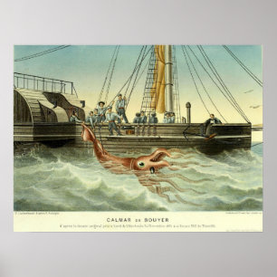 Antikalt Frakt Capturing Giant Squid Poster