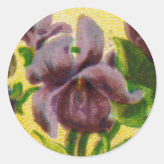 Antikalt Fransk Violet Round Sticker Runt Klistermärke