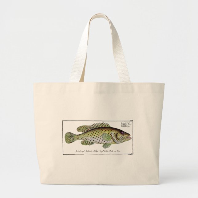 Antikalt naturhistorik fisknr 1 Totebag Jumbo Tygkasse (Framsidan)