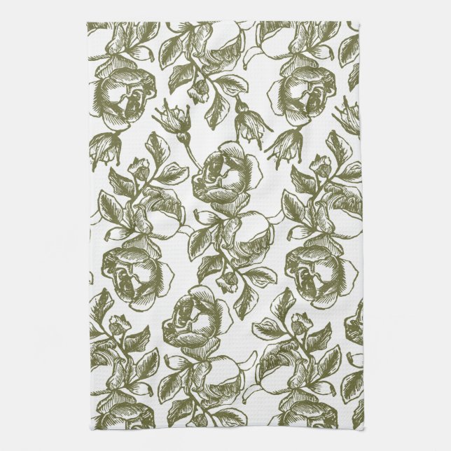 Antikalt Ro i Golds and White Towel Kökshandduk (Vertikal)