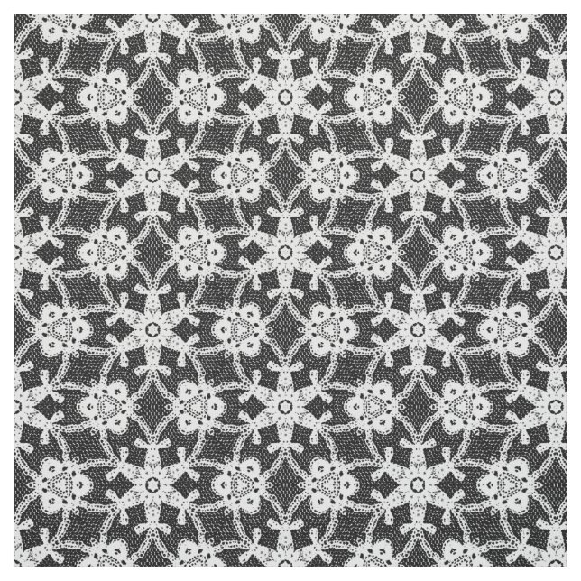 Antikalt snöre-utskrift - vitt och svart tyg (Provkarta)