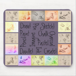 Antikalt Teckning-ritskiss Musmatta