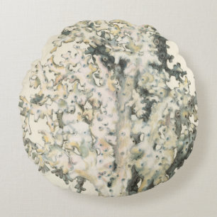 Antikalt vattenfärgskorg rund kudde