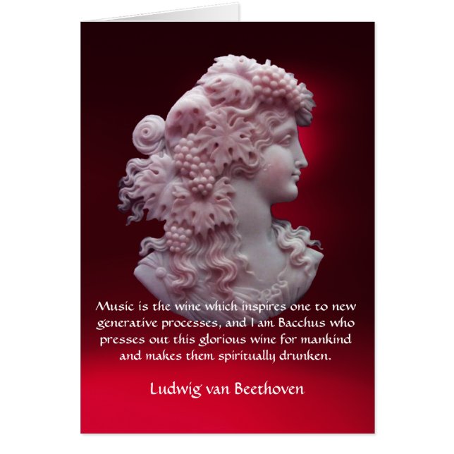 ANTIKAMEO,DAM MED DRUVOR,VIN MUSKVOT HÄLSNINGSKORT (Framsidan)