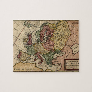 Antikaria 1721 Karta av Europa av Herman Moll Pussel