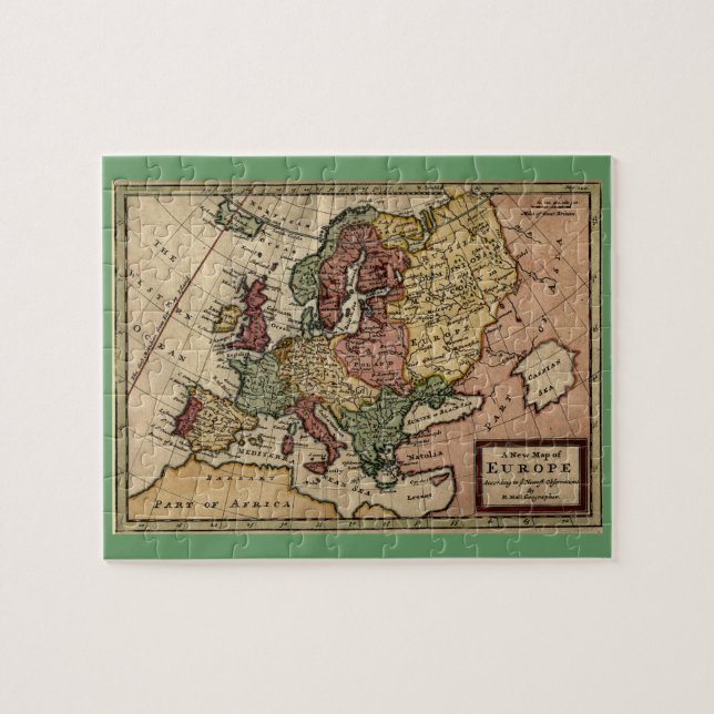 Antikaria 1721 Karta i Europa, ingiven av Herman M Pussel (Horisontell)