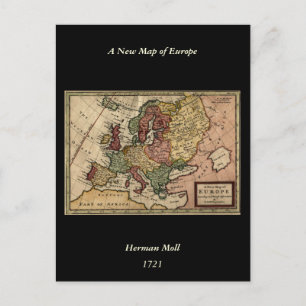 Antikaria 1721 Karta i Europa, ingiven av Herman M Vykort